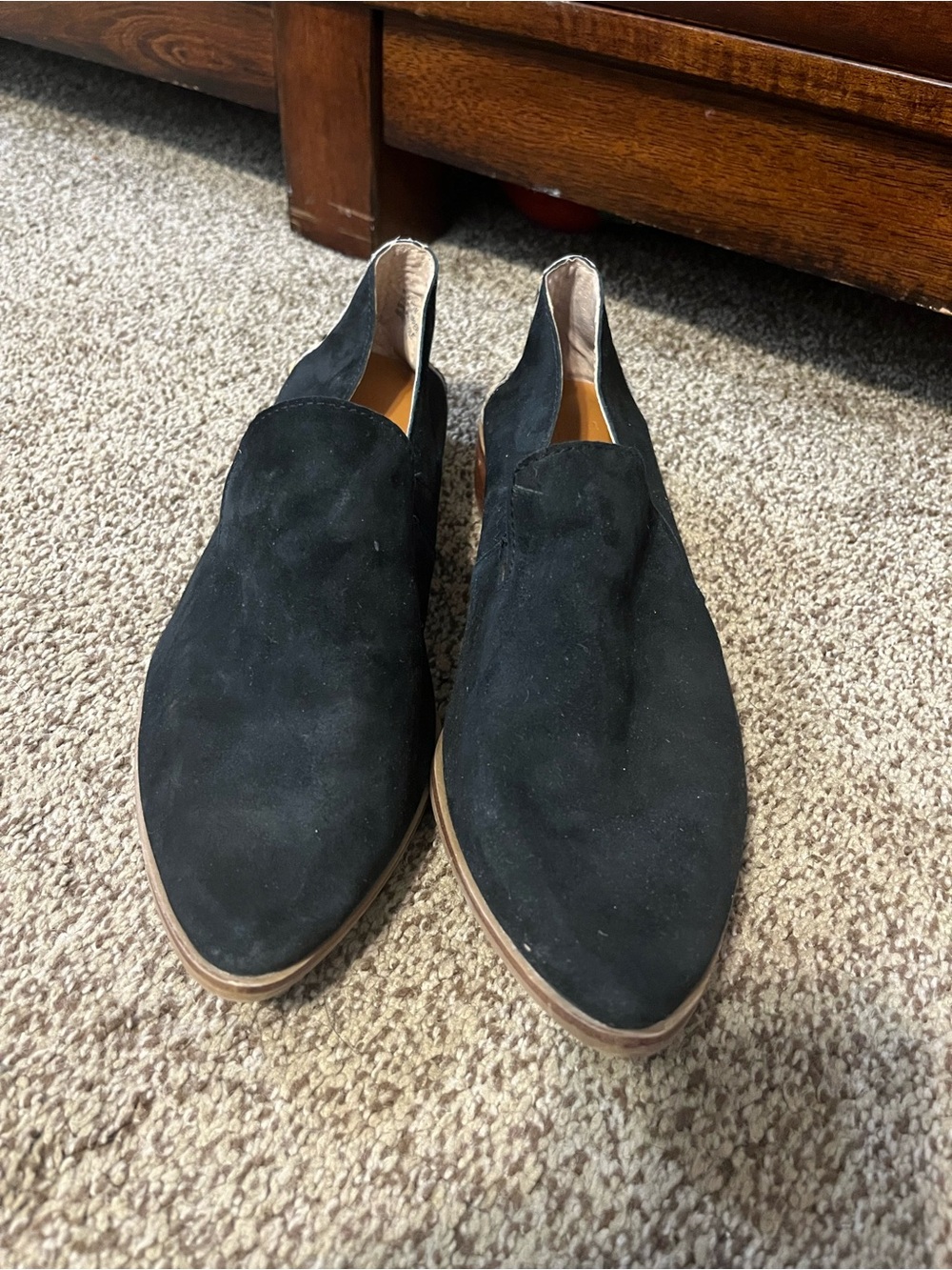 crown & ivy Black Suede Slip-On Flats